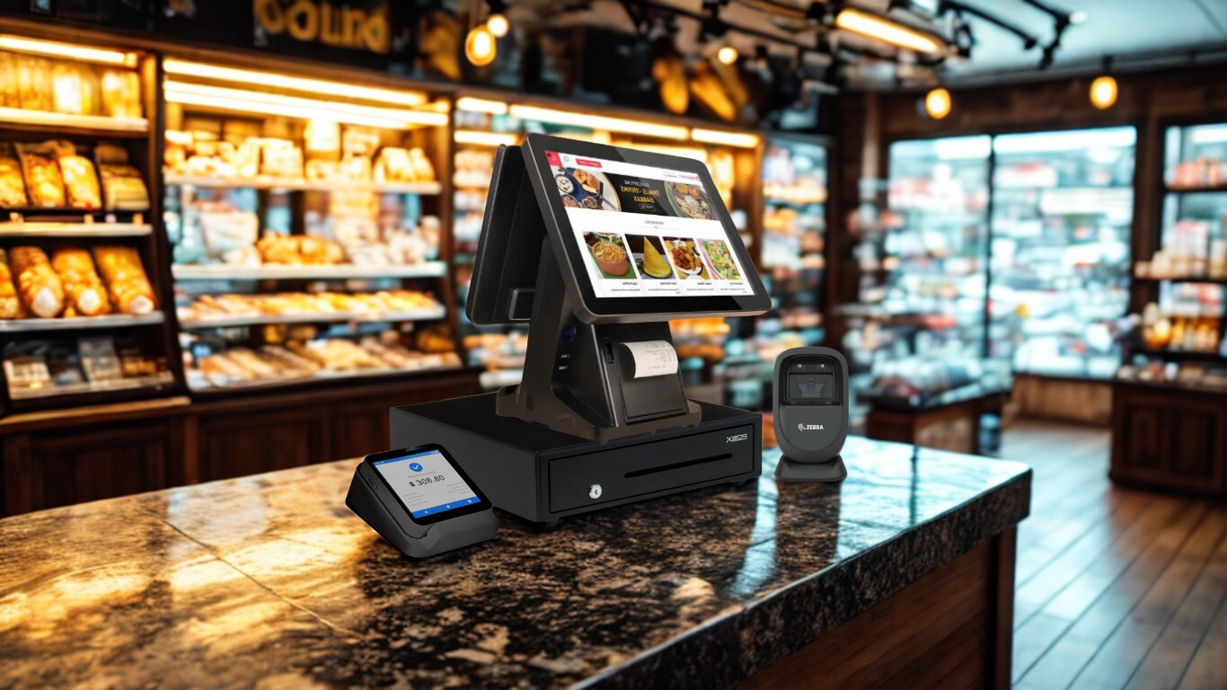 PeakPOS terminal on a store counter